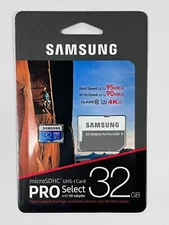 New Samsung PRO Select 32 GB Micro SDXC Memory Card MB-MF32DA/AM