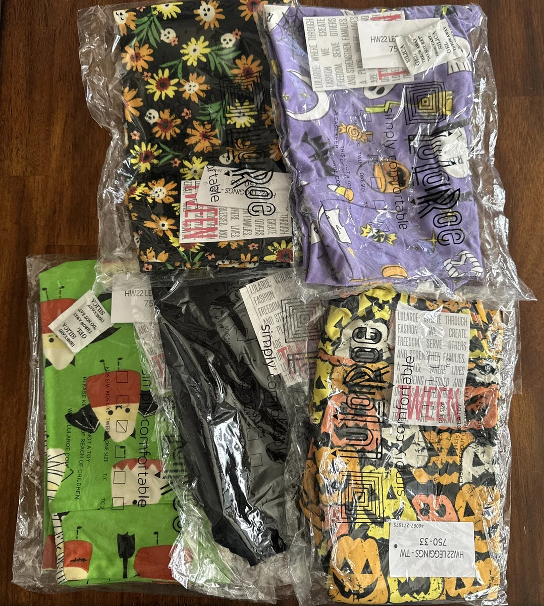 Holiday Bundle 5 Pack Tween Lularoe Leggings Solid Black +