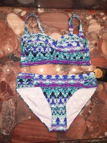 Nip Tuck Bond-eye Blue Bikini 2pc Set Swimsuit Womens US 6 NWT - Picture 4 of 6