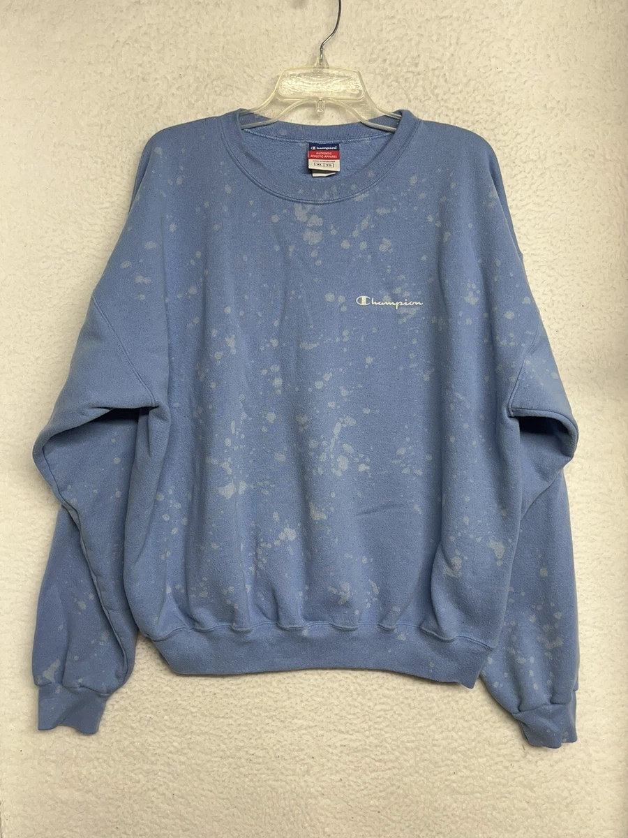Champion Sweatshirt Mens XL Blue Pullover Crewneck DIY Bleached Distressed