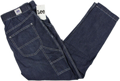 LEE Heritage pleated Hemp Utility Jeans-S- NEW- $65 indigo denim