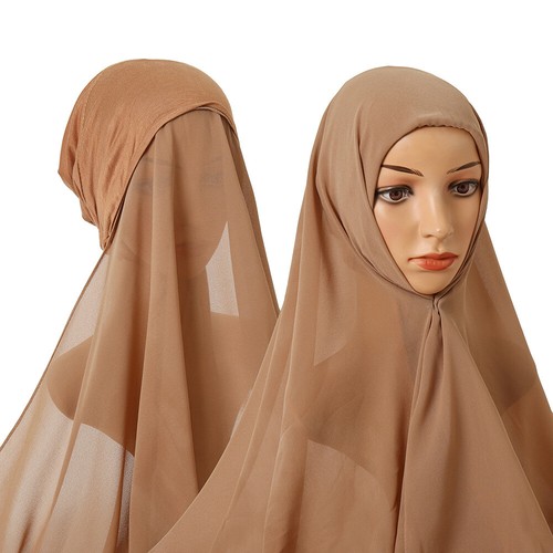 Mujeres Musulmanas Pañuelo Hijab Gorro Gorra Turbante Instantáneo Envoltura Amira Sombrero Bufanda - Imagen 16 de 28
