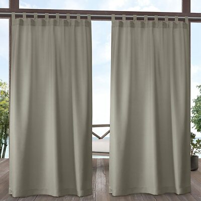 Set of 2  Cabana Gazebo Curtains Panels 54x84 Indoor Outdoor Tab Top Taupe Tan