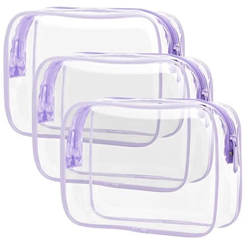 PACKISM Clear Toiletry Bag 3 Pack TSA Approved Toiletry Bag Quart