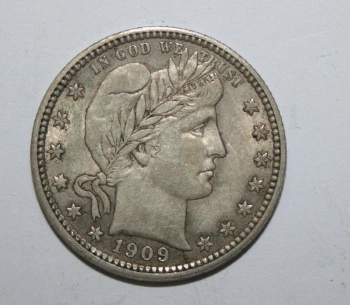 1909  BARBER SILVER QUARTER   T31
