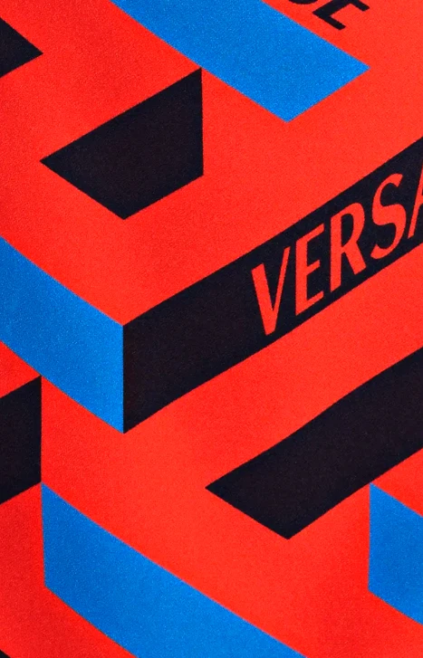 Mini abito VERSACE La Greca 3D labirinto logo stampa monogramma taglia US M IT 46 $1795