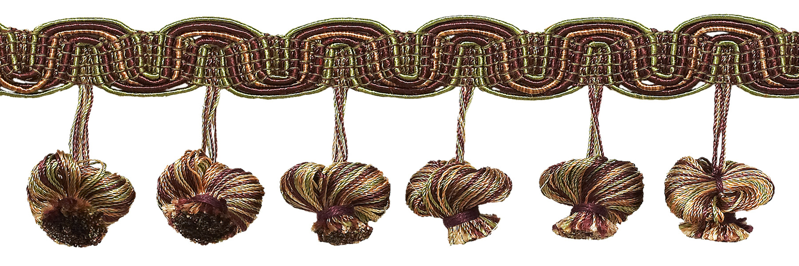 Plum Olive Beige 2"" Onion Tassel Fringe Trim Plum Orchard [5 Yards]