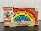 Fisher-Price Wood Toddler Toy Stacking Rainbow, 6 Colorful Wooden Pieces