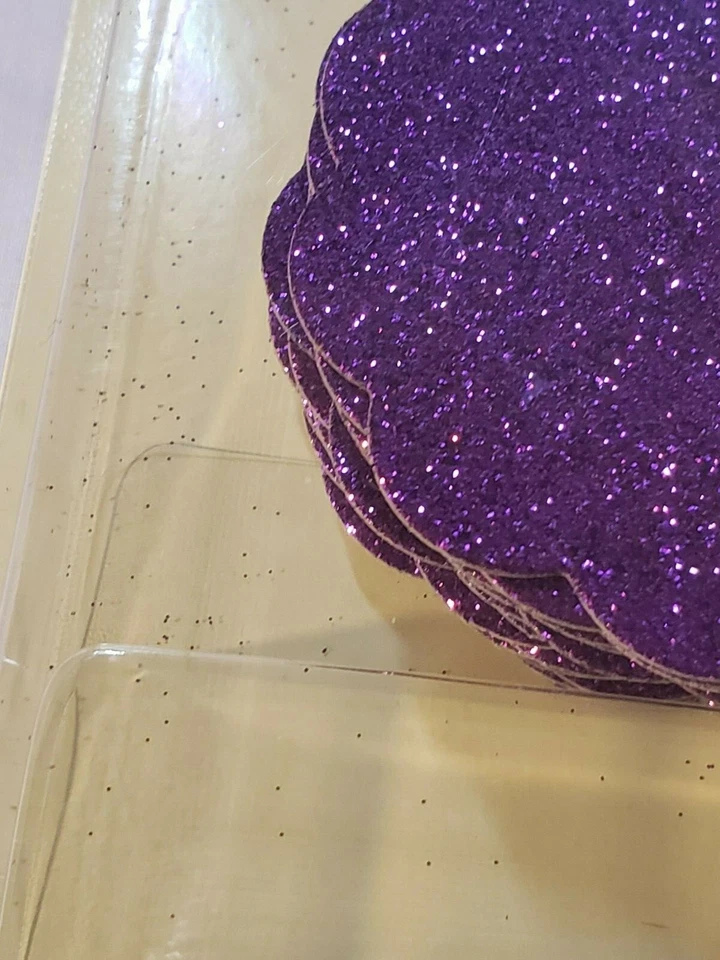 Recuerdos Formas Adhesivas Brillo PÚRPURA - CÍRCULOS FESTONEADOS - 20 piezas Foto 2 de 2