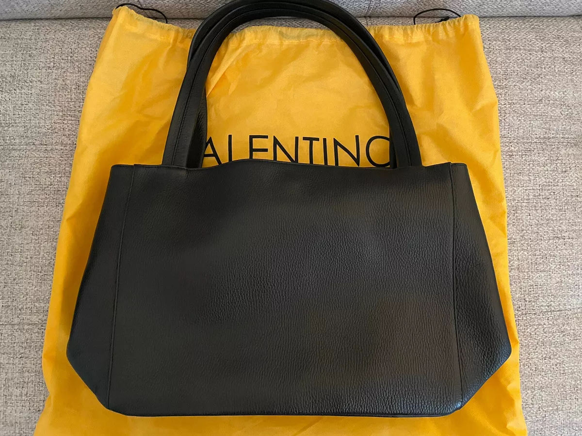 Valentino by Mario Valentino Ollie Black Leather Large Tote Bag