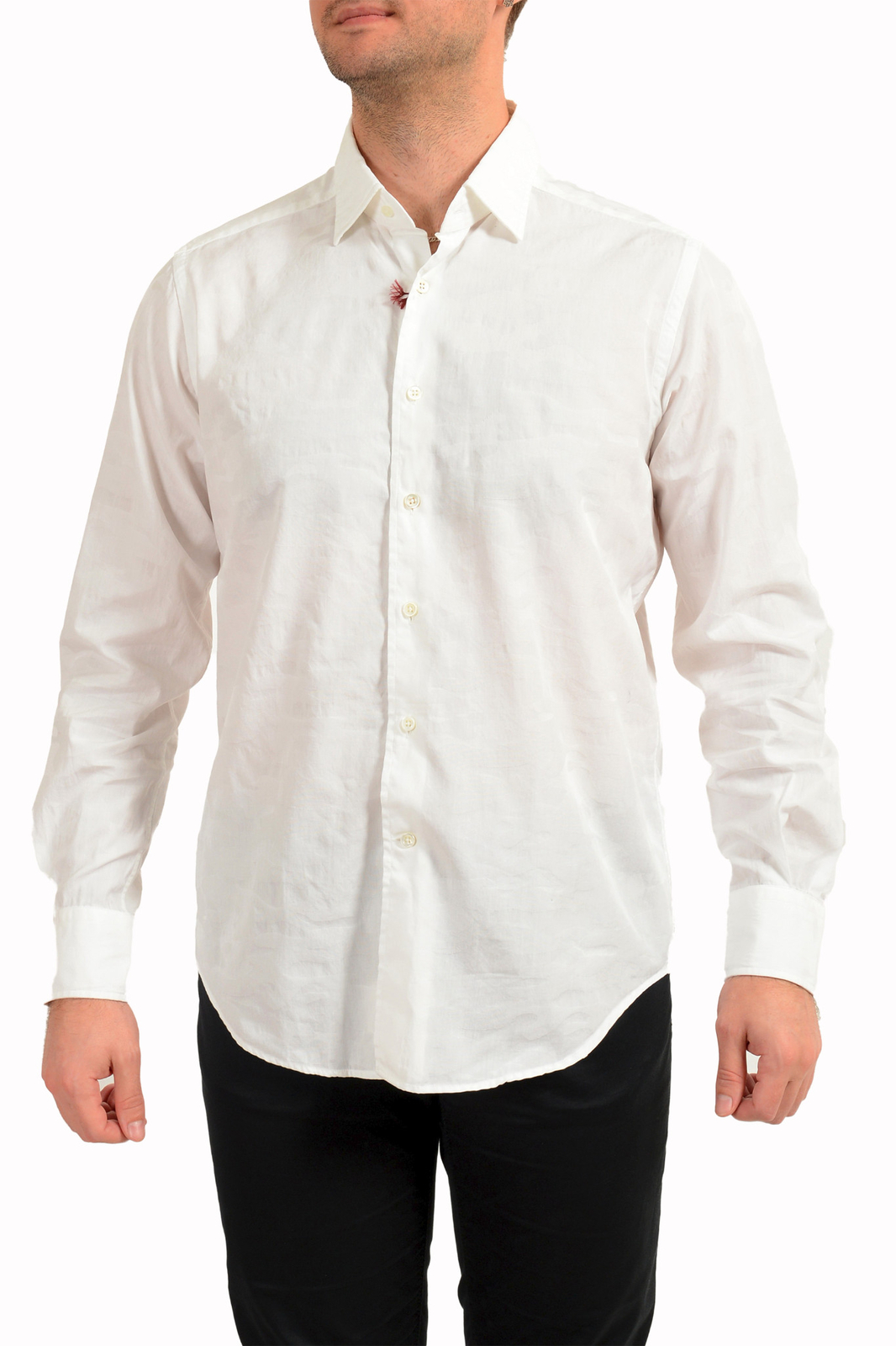 Glanshirt Белая рубашка с длинным рукавом и камуфляжным принтом бренда Slowear с длинным рукавом НАМ 165 ЭТО 42 25190₽