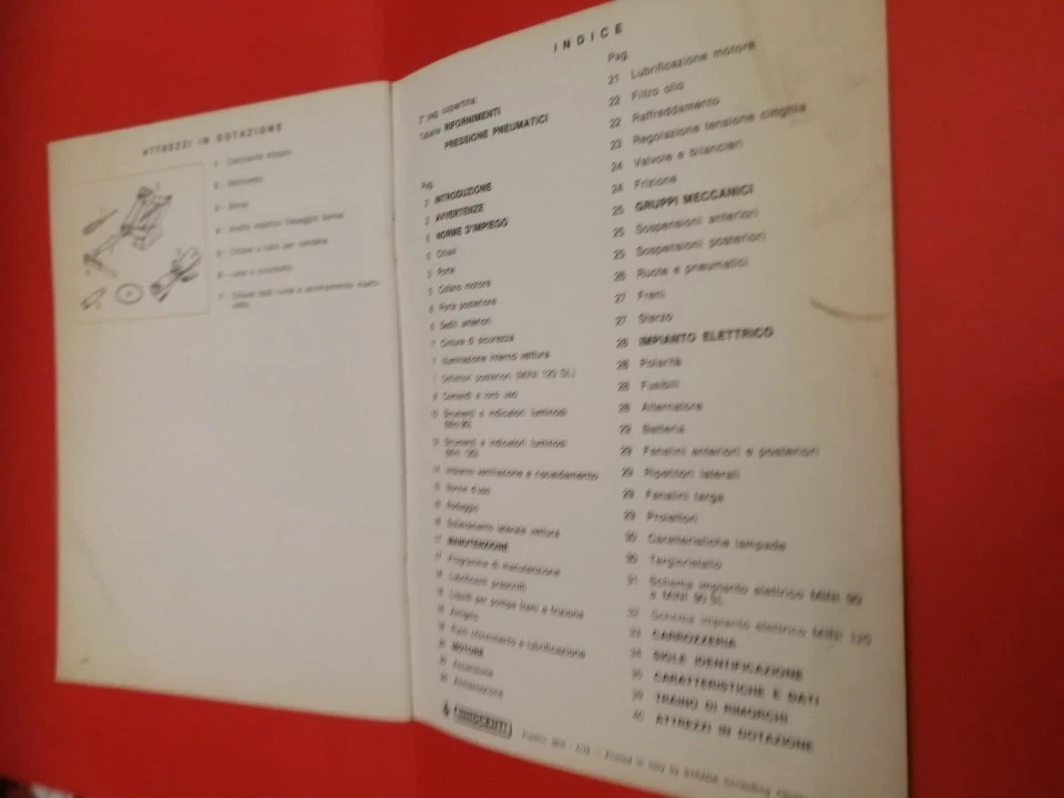 Mini 90 - 120 Innocenti Libretto uso e manutenzione originale 1978 - Immagine 2 di 4