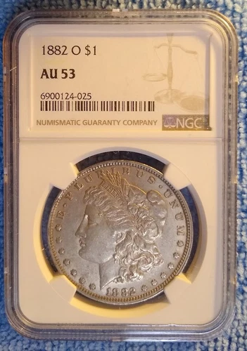 1882 O AMERICAN MORGAN SILVER DOLLAR ◢TRUSTED ✪ NGC AU53 ✪90%SILVER