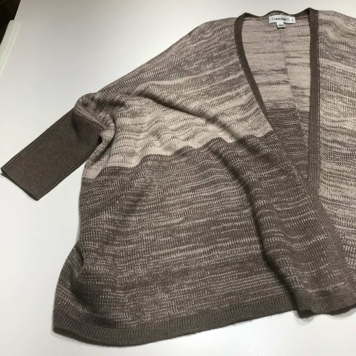 Calvin Klein Sweater Womens Size M Ombre Open Front Cardigan Shrug