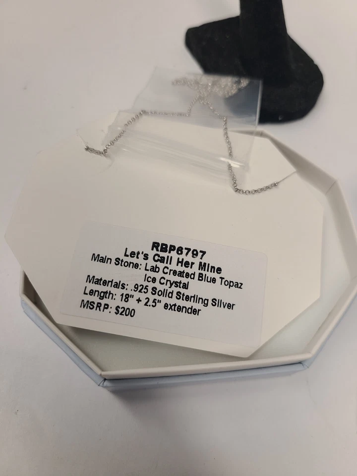 Collar Bomb Party RBP6797 LET’S CALL HER MINE Topacio Azul ESTERLINA Foto 2 de 3