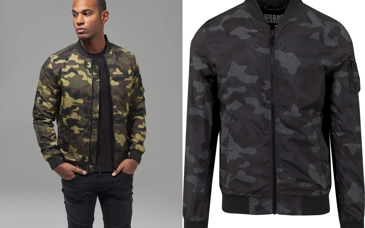 Men's Biker Classic Military Camouflage Leather Jacket