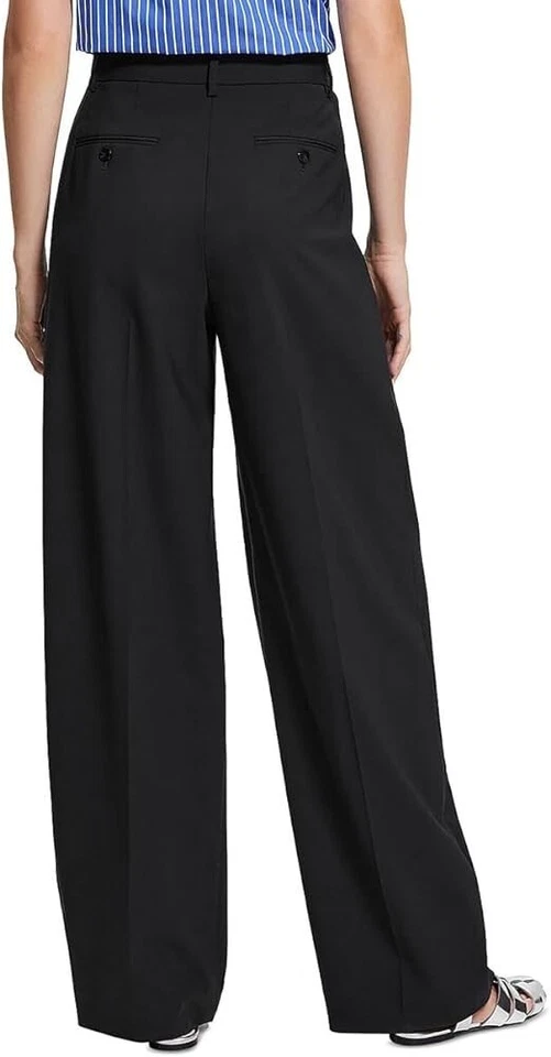 Theory 双褶裤 0 码沙子可追溯羊毛阔腿裤 $395