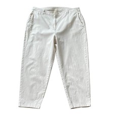 Eileen Fisher Organic Cotton Hemp Cropped Pants Beige Size 18 Patch Pocket