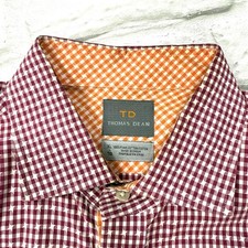 Chemise Homme Thomas Dean - 100% Coton Pima, Carreaux Multicolores, Taille S, Neuve étiquetée