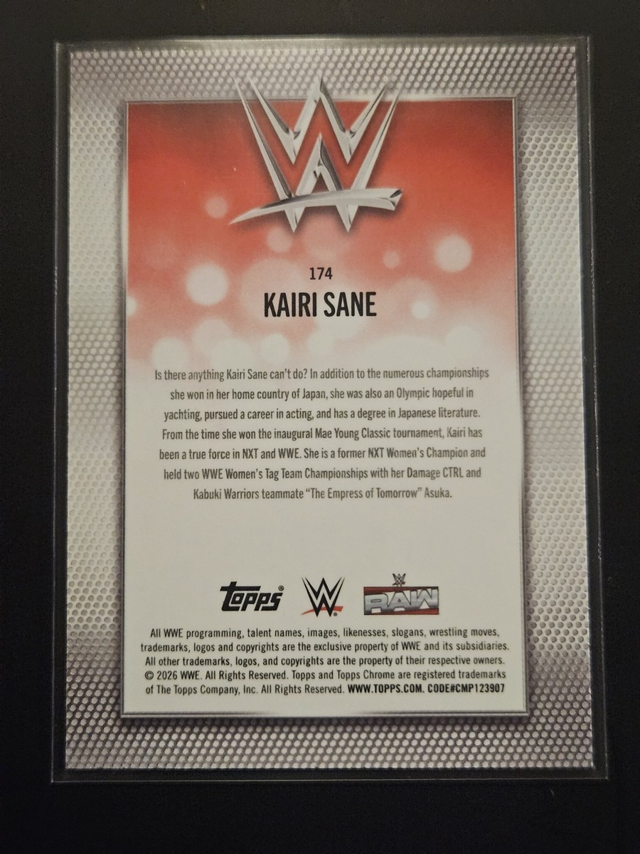 Kairi Sane 2026 WWE Topps Chrome Blue Refractor /150 Raw Wrestling