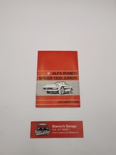 Libretto uso e manutenzione Alfa Romeo Spider 1300 Junior