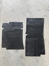 1968 - 1982 Corvette Floor Mats Mat Cross Flags Logo Black Rubber Pair C3