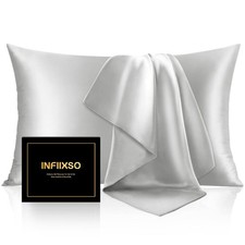 INFIIXSO Mulberry Silk Pillowcase for Hair and Skin, Silk Pillow Cases Standa...
