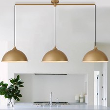 Pendant Lights Kitchen Island 3-Pack Dome Pendant Light Fixtures W/ Gold  White