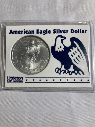 1998 Silver American Eagle Dollar Littleton Coin Company 1 Ounce .999 Silver UNC