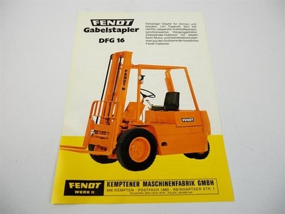 Original brochure Fendt DFG 16 forklift 1979 plant II Kempten