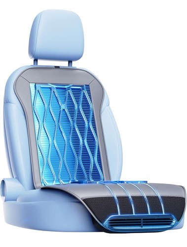 2025 Upgraded ICY Seat, Semiconductor Ventilated Cooling Car Seat Gray+ Black
