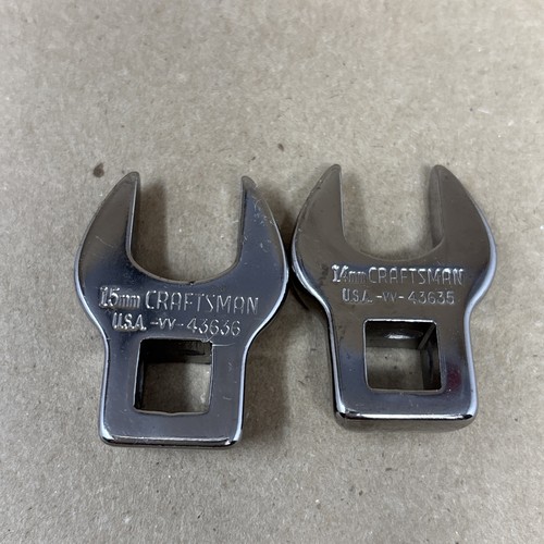 10pc Craftsman 3/8 " Drive 10-19mm Metric Crowfoot Wrench Set USA Crow Foot - Picture 5 of 12