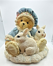 Cherished Teddies SONJA 1994 "Holiday Cuddles" 622818 Bear with Bunnies