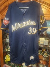 2018 Milwaukee brewers Tyler Webb #39 Game Used Jersey with holo mlb majestic