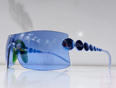 CHRISTIAN DIOR Sunglasses MILLENNIUM light blue metallic shield Y2K