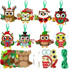 Blosssound 32 Sets Christmas Craft Kits Christmas Owl Crafts Sticker DIY Colo...