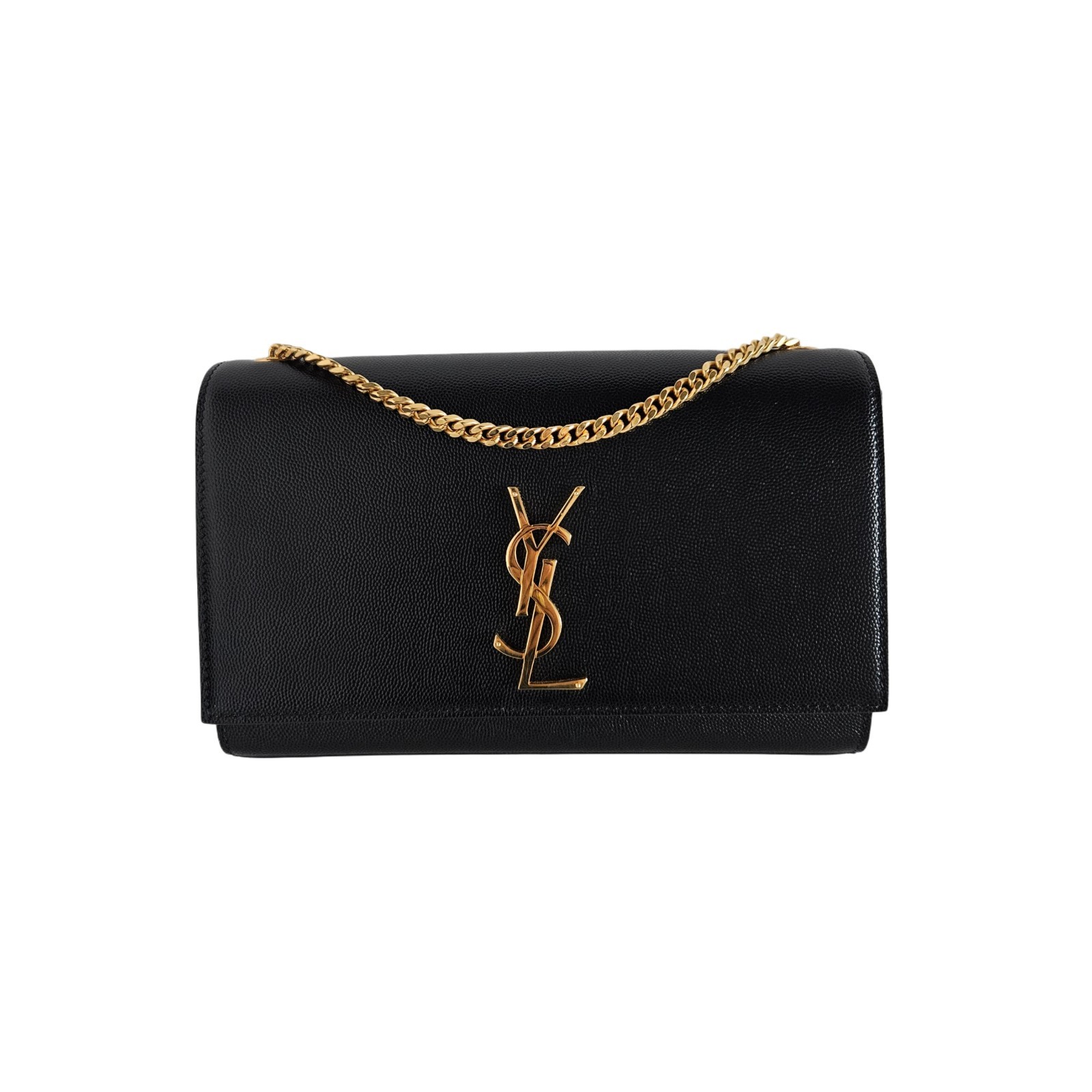 Saint Laurent Black Leather Medium Kate Crossbody Woman Bag