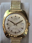 Vintage Men's Timex Electric Dynabeat Time Zone Watch Gold Tone