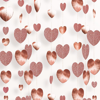 16M RoséGold Girlande Glitzer: 4 StüCke Herz Girlande