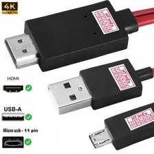 MHL auf HDMI Adapter 11-Pin Micro USB TV Kabel Handy Galaxy - Kabellänge: 2m ROT