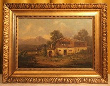 Antikes Ölgemälde Landschaft Romantiker 19. Jh.