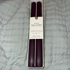 Threshold 10" Purple Ribbed Unscented 4 Pack Taper Candle Set Burn Time 6 Hrs EA