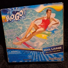 Balsa flotadora piscina grande 65 pulgadas x 35 pulgadas reposabrazos y cabeza nuevo en caja H2O Go! Kool Lounge