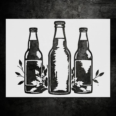 Vintage Beer Bottle Stencil for DIY Crafts and Home Decor - StencilAir