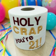 21st Birthday Novelty Embroidered Toilet Roll, Funny gift, joke, keepsake,