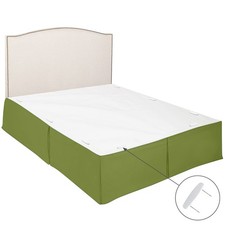 Pleated Bed Skirt - 14 inch Tailored Drop - Luxury Microfiber Dust Ruffle - I...