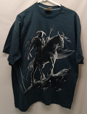 Men's Vintage (c)2005 The Mountain Gothic Death Rider Skulls T-shirt XXL (C524)