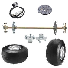 29" Go Kart Rear Axle Kit 5" Wheels Sprocket  Hub Brake Assembly For Quad Buggy
