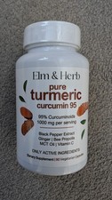 Elm & Herb Pure Tumeric Curcumin Capsules 1000mg (5 Pack)