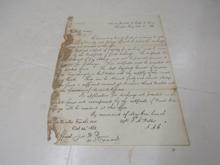 Civil War Harper's Ferry HDQ 1862 Regarding Medical Officers Letter